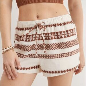 NWT  Aerie Jacquard Shorts S cream & brown